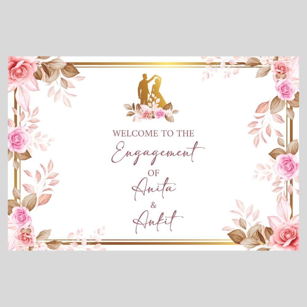 Floral Engagement Welcome Sign